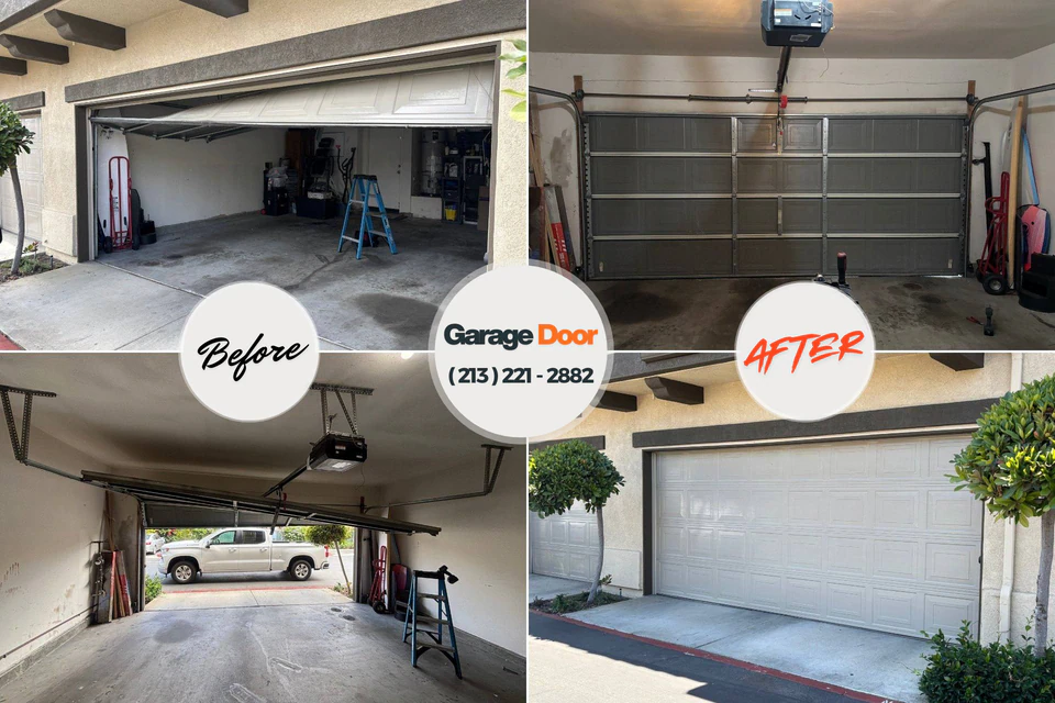 Before and after: garage door repair Franklinton, LA
